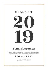 Elegant big numbers - Invitación de Graduación
